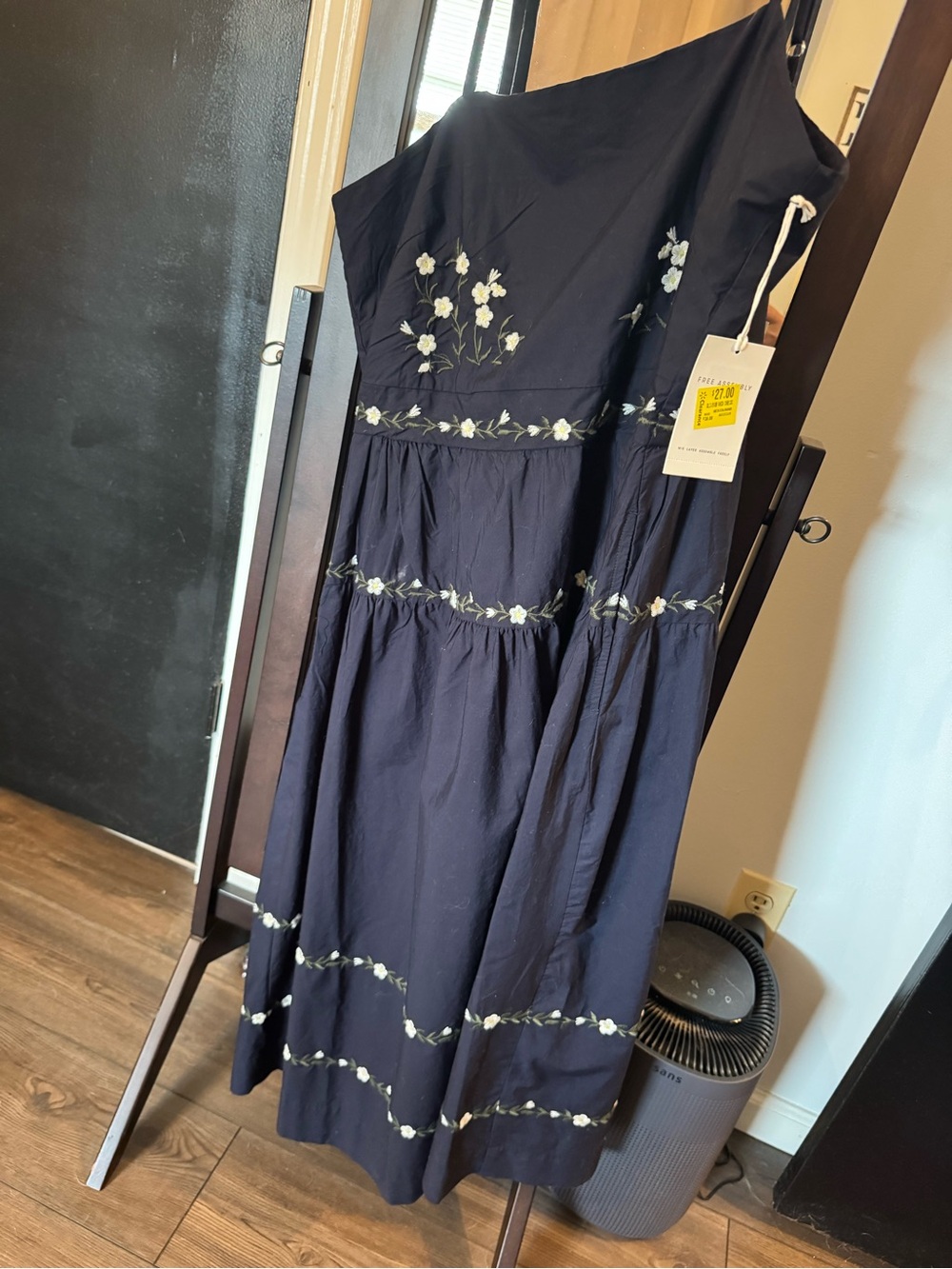 Women’s Navy Floral Embroidered  Dress